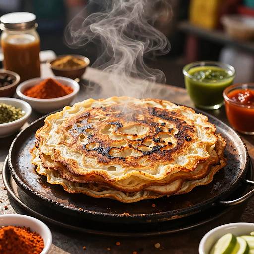 Sizzling Prata on Indian Griddle