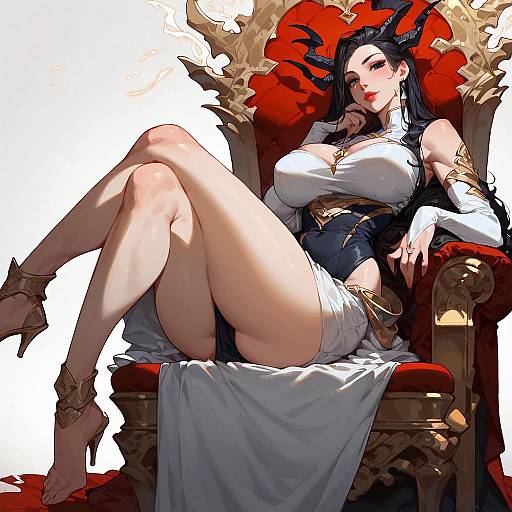 Seductive Au'ra Girl on Throne