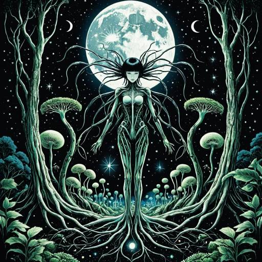 Cosmic Botanist in Alien Garden