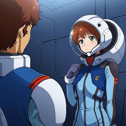 Illustration of Amuro ray, gundam in the style of Fumitan (humitan)