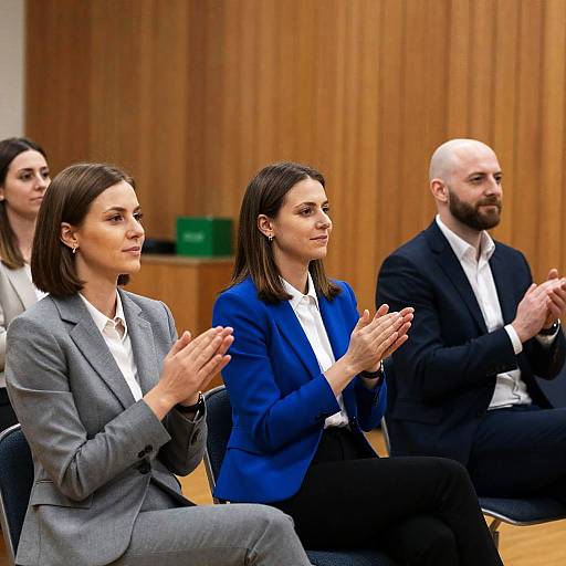 Professionals Clapping in Conference Room