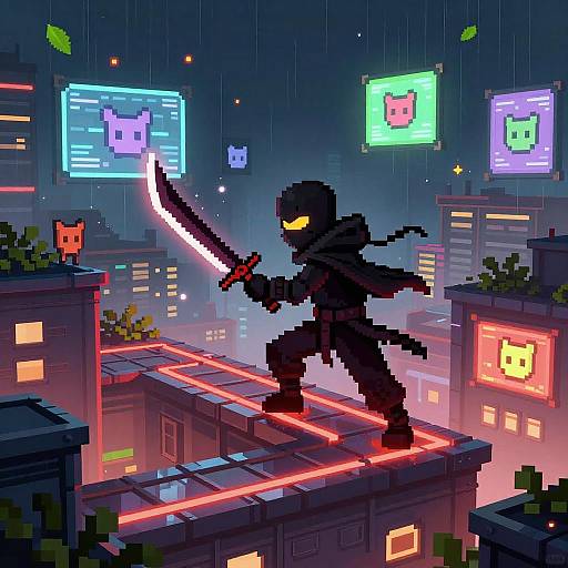 Pixel Urban Shadow Ninja Adventure