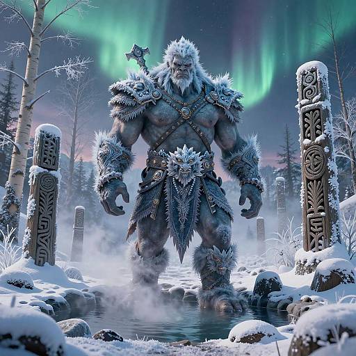 Frost Giant Warrior in Enchanted Taiga