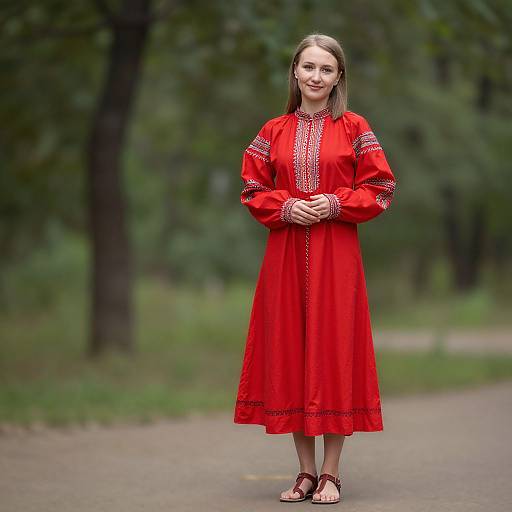 Russian National Costume Outdoors