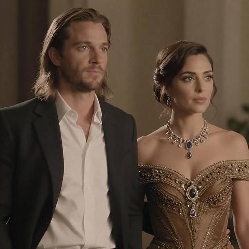 Elegant Couple Portrait in Warm Lighting