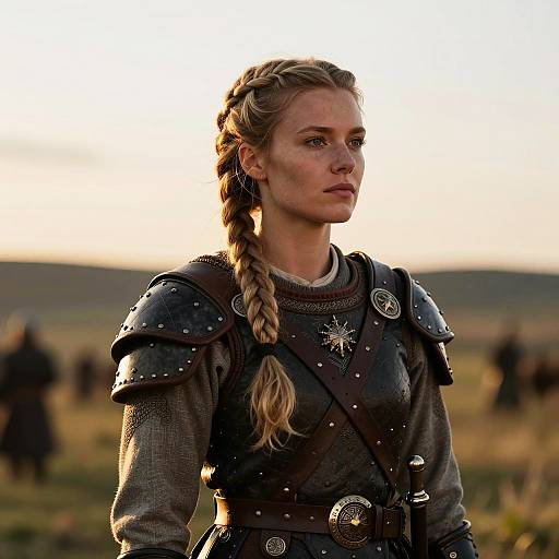 Viking Woman in Golden Hour Portrait