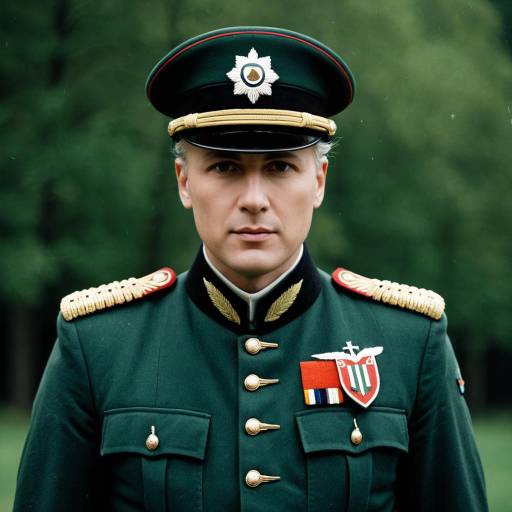 Man in Traditional German Oberstleutnant Military Uniform