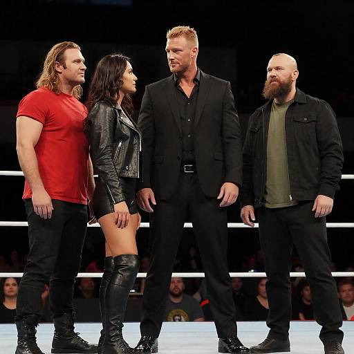 Dimly Lit Wrestling Ring Showdown