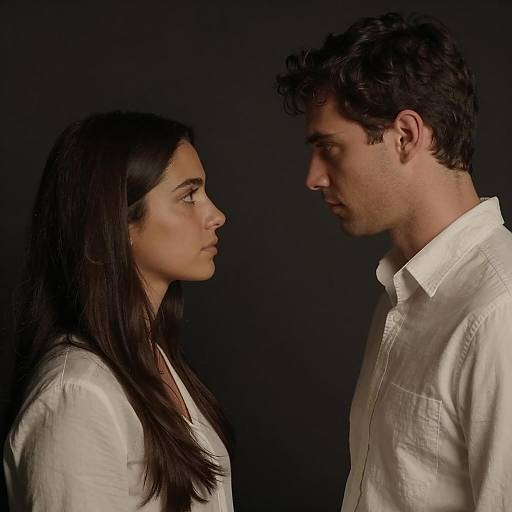 Intense Portrait of a Couple in Dim Light