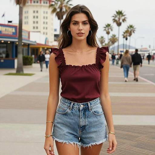 Chic Woman at Santa Monica Boardwalk