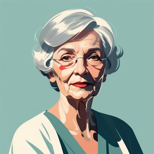 Elderly Woman in Graceful Minimalist Art Elderly Woman in Graceful Minimalist Art