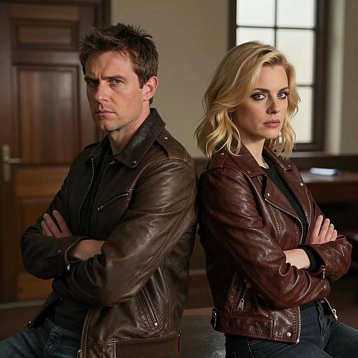 Serious Duo in Leather Jackets