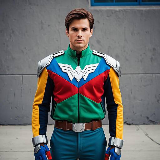 Heroic Young Man in Voltron Costume