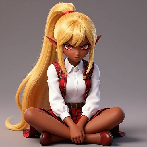 Defiant Elf Girl in Armor