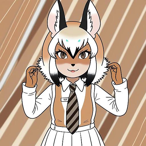 Illustration of Arabian oryx (kemono friends), kemono friends in the style of Norman maggot