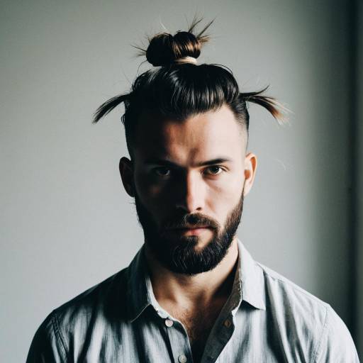 Man with Disconnected Top Knot Hairstyle