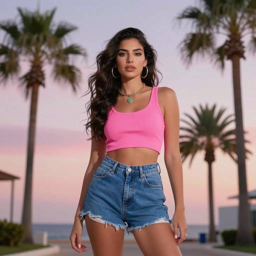 Stylish Woman Portrait in Vibrant Summer