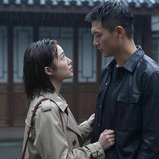 Intense Connection in the Rain