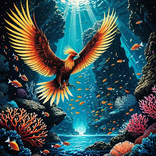 Tattooed Reef Phoenix in Underwater Coral Monolith