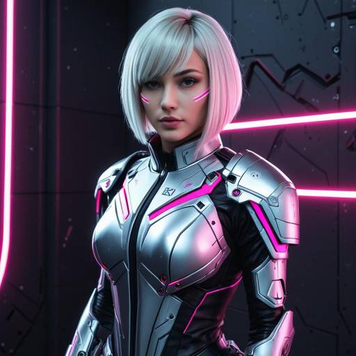Futuristic Woman in Hi-Tech Armor