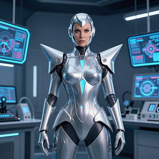 Futuristic Mrs Smith in Silver Armor