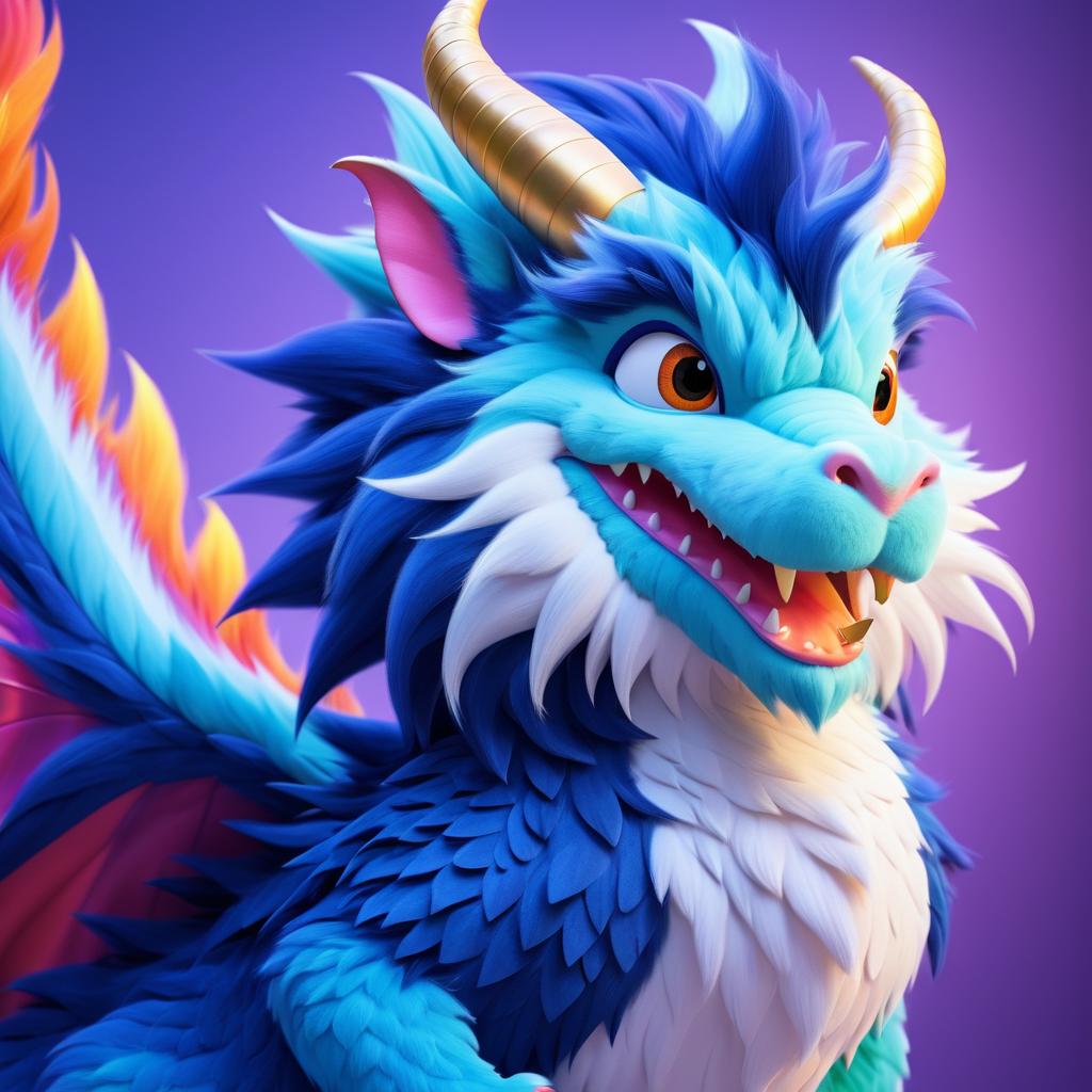 Fluffy Elvis Presley Dragon in 3D Art