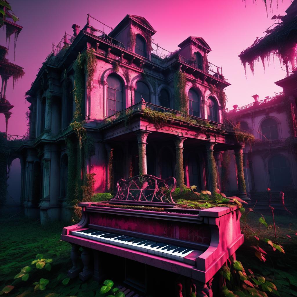 Crumbling Mansion with Vintage Piano