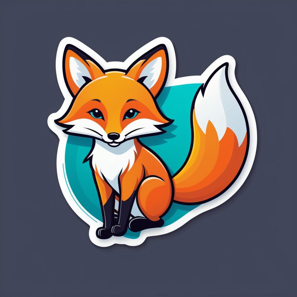 Colorful Fox with Boomerang Sticker Art