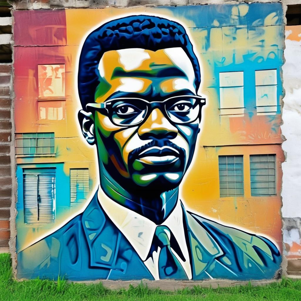 Vintage Graffiti Art of Patrice Lumumba