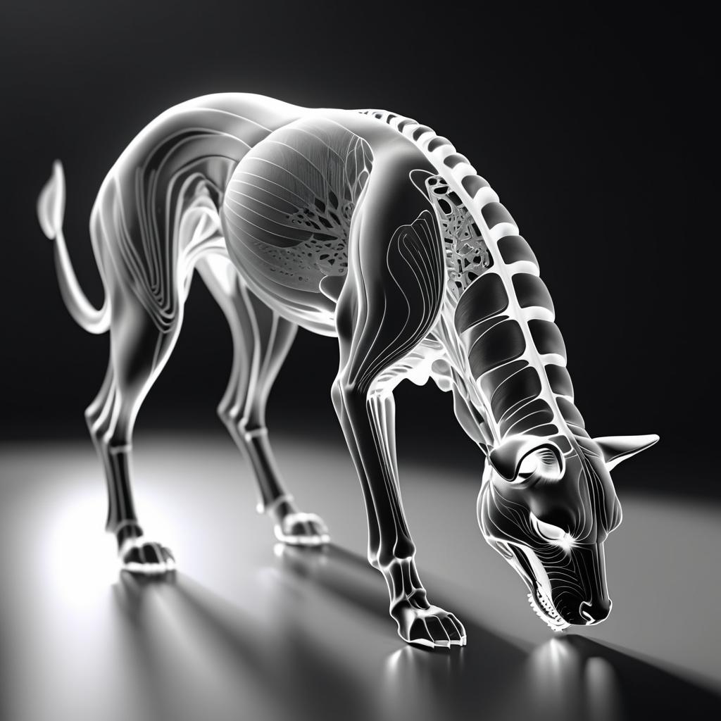 Surreal 3D Canine Anatomy Rendering