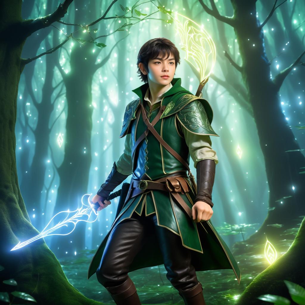 Elven Ranger in a Mystical Forest