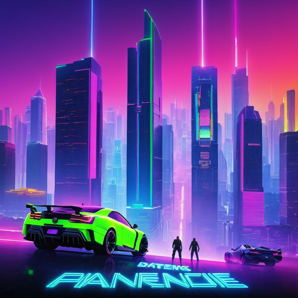 Neon Action Movie Poster Design