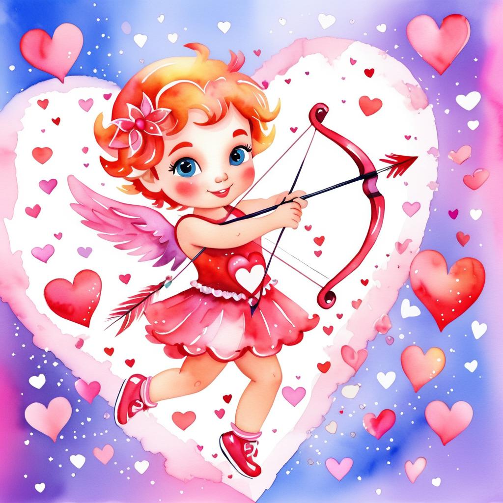 Whimsical Valentine's Day Cupid Illustration