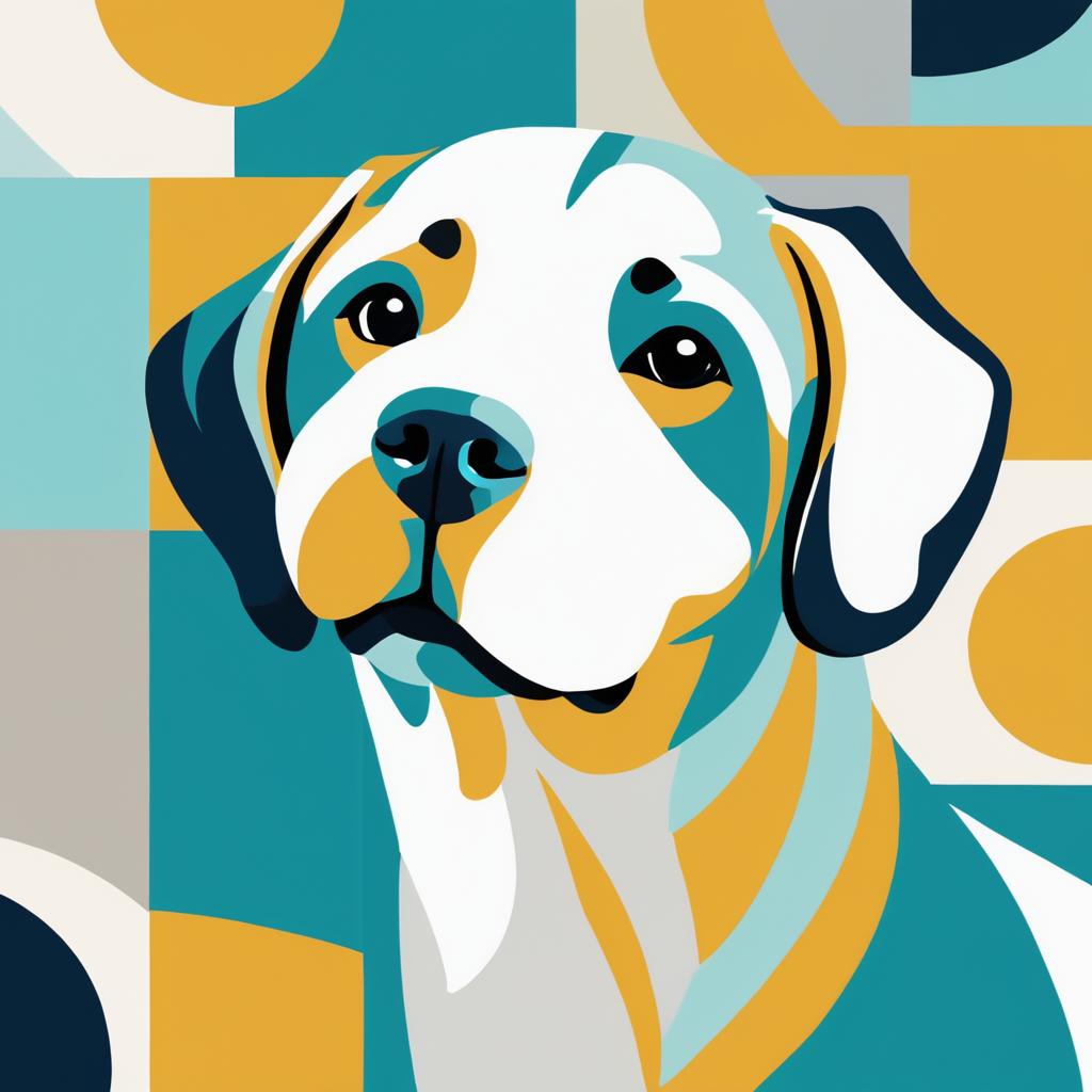 Elegant Dog Portrait in Matisse Style