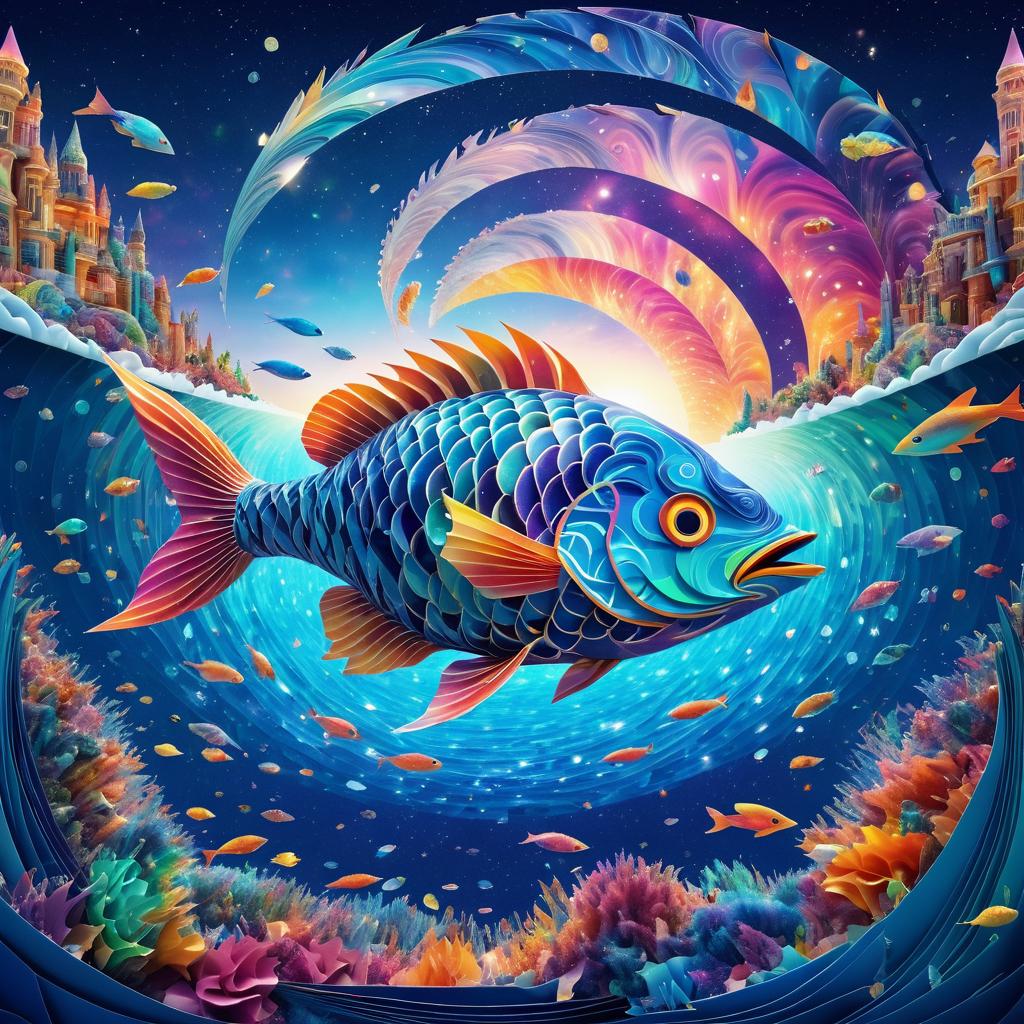 Surreal Skyfish in a Colorful Dreamscape