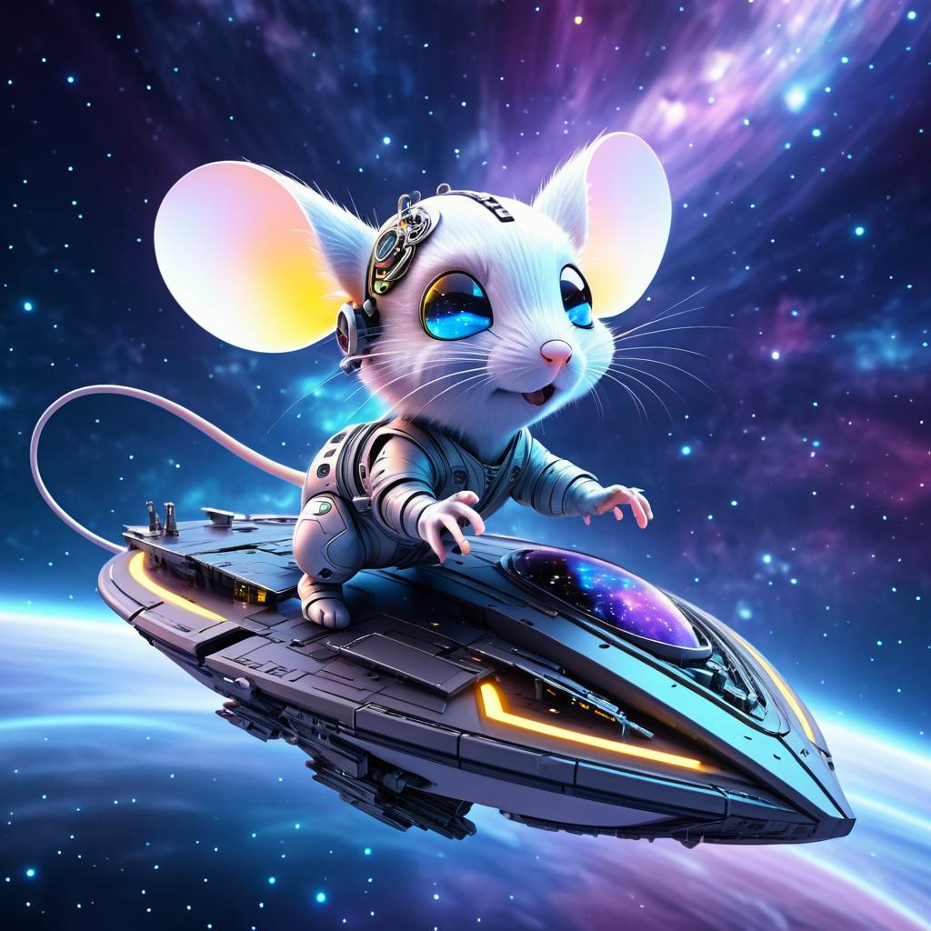 Curious Cybernetic Mouse in Space