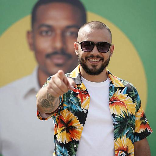 Colorful Portrait of a Smiling Man