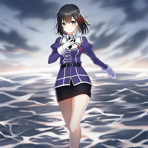 Illustration of Haguro kai ni (kancolle), kantai collection in the style of Yampa