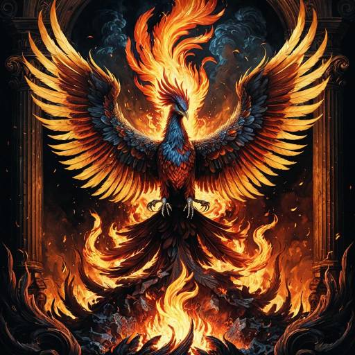 Baroque Style Phoenix Rising from Ashes