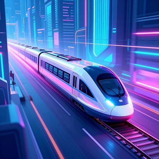 Futuristic Magnetic Levitation Train Zoom