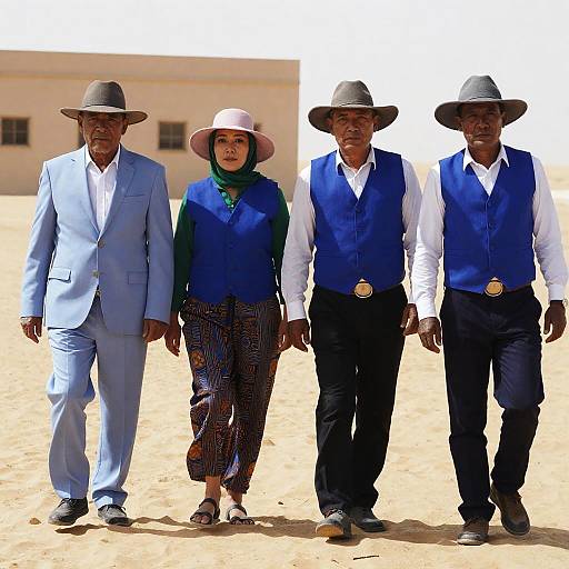 Desert Gathering: Four People in Focus