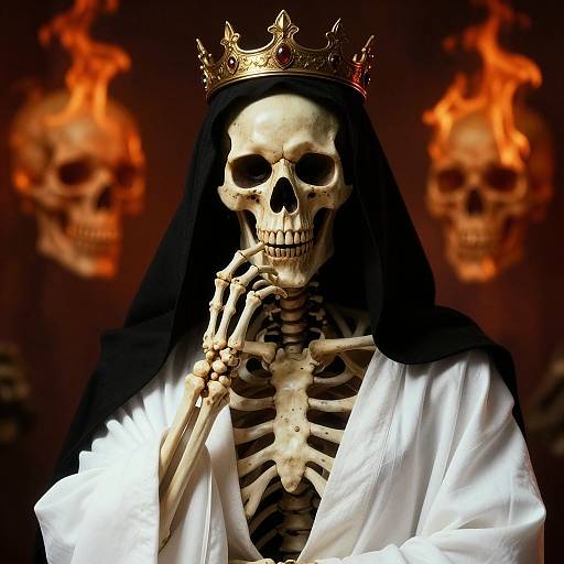 Fiery Skeleton Monarch Portrait
