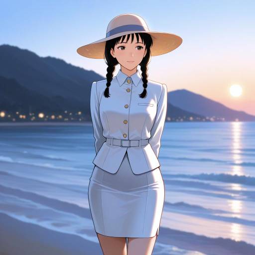 Elegant Girl in a Dreamy Landscape