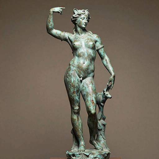 Photorealistic Bronze Huntress Statue