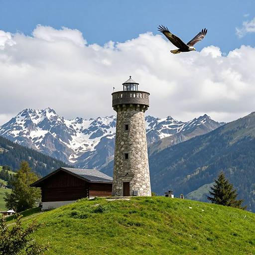 Majestic Stone Tower on Verdant Hill