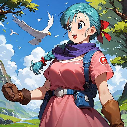 1990s Anime Screencap: Bulma in Forest