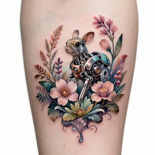 Surreal Nature-Mechanical Tattoo Design