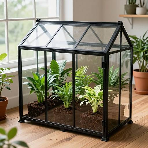 Compact Indoor Greenhouse with Plants