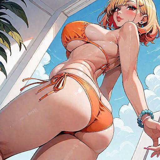 Sexy Blonde Bikini Girl Swallowing Redhead