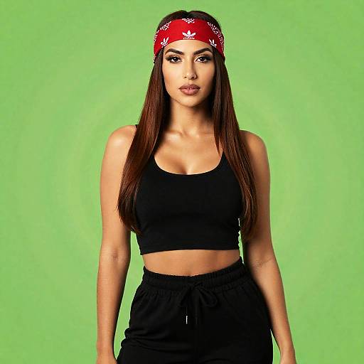 Elegant Curvy Woman in Vibrant Neon